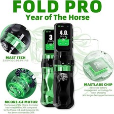 Dragonhawk Mast Fold Pro Year of the Horse Wireless Tattoo Machine Pen 2 Battery