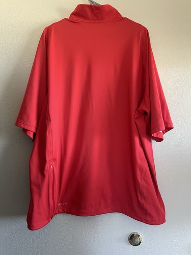 Nike Tiger Woods Storm Fit Vapor Short Sleeve Jacket Mens XXL Golf Pullover Red - Picture 9 of 11