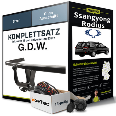 Für SSANGYONG Rodius Anhängerkupplung starr +eSatz 13pol uni 04.2005-06.2013 AHK