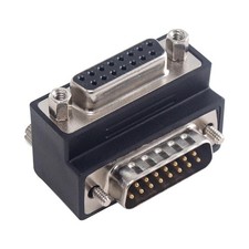 90 Degree DB15 Male to Female VGA Adapter