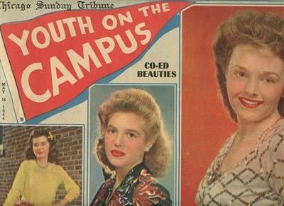 Youth on the Campus Chicago Sunday Tribune Co-Ed Beauties May 1944 