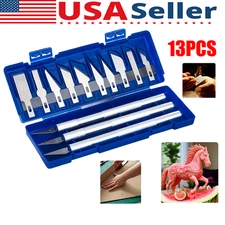 13PC Knife Aluminum Hobby Carving Knife Paper-Cutting Carving Craft Tool Set