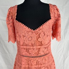 Saylor Women's Lace Midi Dress, Burnt Coral, Size L, A-Grade