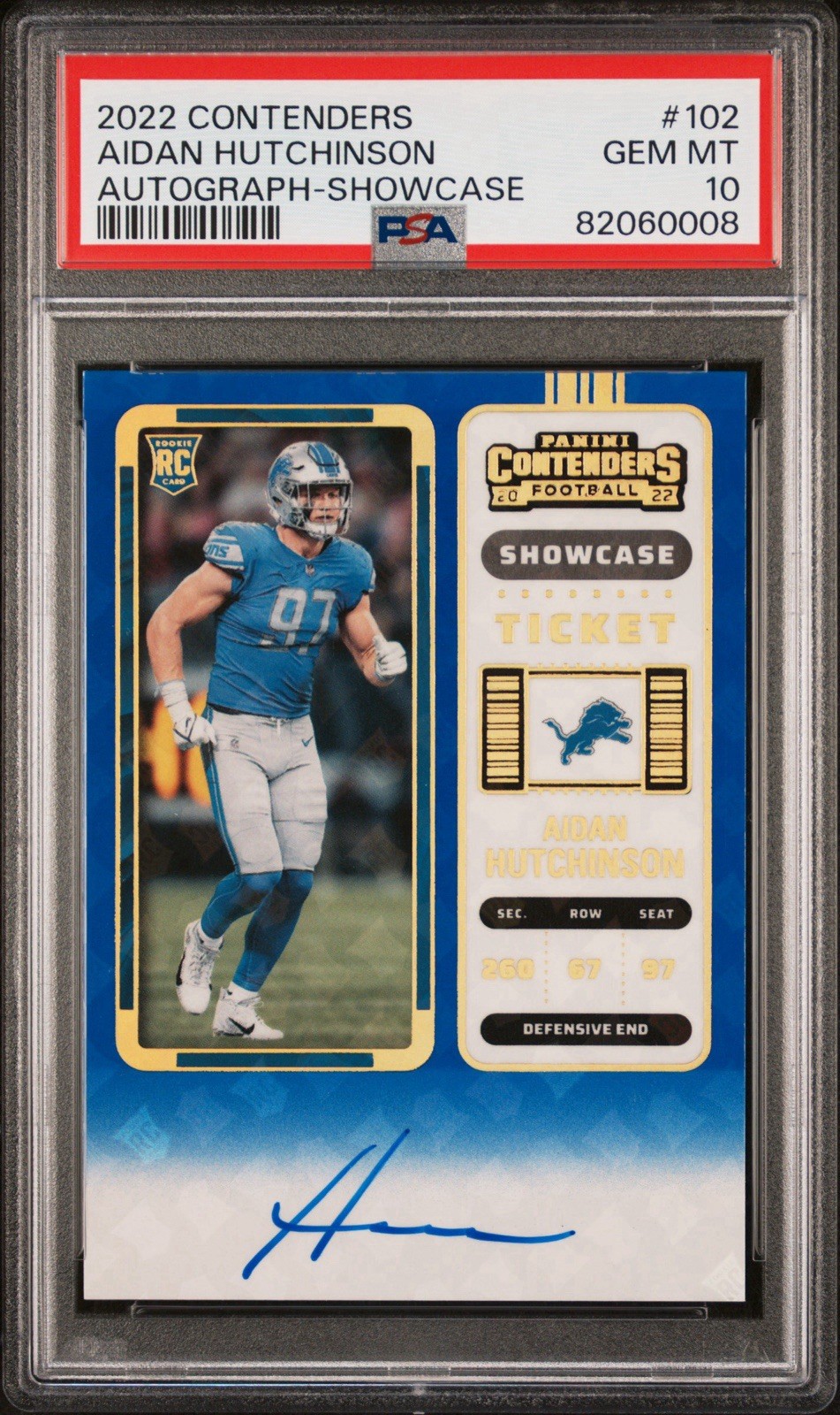 Aidan Hutchinson Panini Contenders #102 Rookie Autograph Ticket
