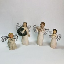 4 Willow Tree Angel Figurine Lot: Patience, Just For You, Sign For Love, Winter
