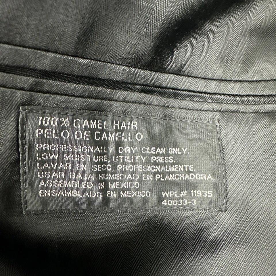 Blazer Stafford 100% Cabello Camel 46S Negro Dos Botones Abrigo Deportivo Forrado Chaqueta Foto 3 de 4