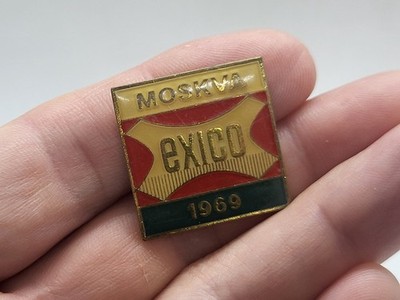 Vintage Badge Needle Moscow Exhibition EXiCO 1969 PIN USSR