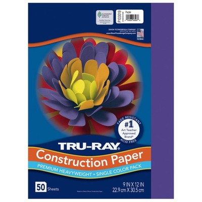 Tru-Ray  Construction Paper, 50% Recycled, 9'' x 12'', Purple, 9''x12'', Purple