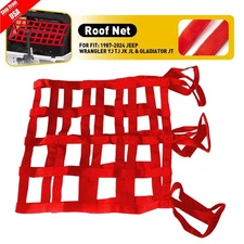 Multifunction Mesh Cargo Net Car Roof Net Hammock for Jeep Wrangler YJ TJ JK Red