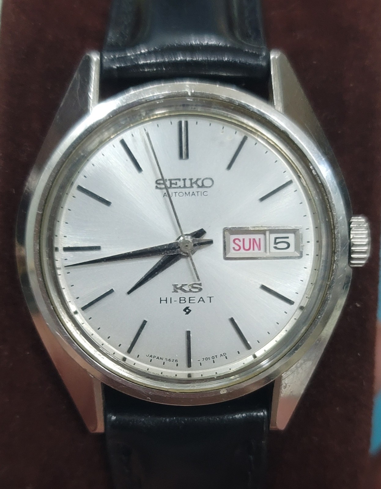 KS VINTAGE AUTOMATIC MENS BEAT KING 5626 SS SEIKO 25J WATCH HI 28800BPH - vintagewatches.pk