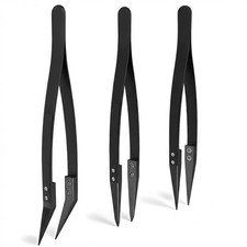 Black Ceramic Tweezers Set - Antistatic, Anticorrosion, Antimagnetic, Highly ...