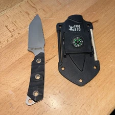 Frog & Co., Survival Neck Knife w/Sharpener, Fire Starter, Compass New No Box