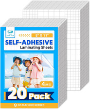 Self Adhesive Laminating Sheets, 4Mil, 8 X 11 Inch No Heat Laminating Sheets, Se