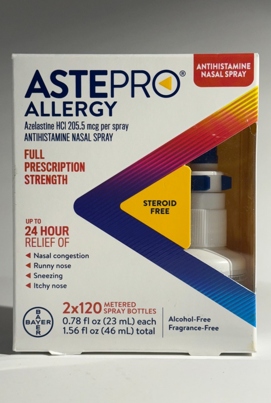 ASTEPRO Allergy Antihistamine Nasal Spray 2x120 Sprays exp 03/2026+