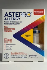 ASTEPRO Allergy Antihistamine Nasal Spray 2x120 Sprays exp 03/2026+
