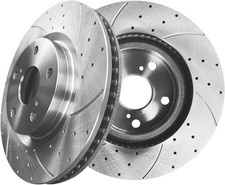 PM Auto Front 296mm Drilled Slotted Disc Brake Rotors Replacement For 2007-2011