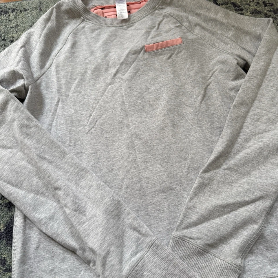 Gray Ivivva by Lululemon Girl’s Size 12 Light Pink Checkered Back Pullover - Image 3 of 4