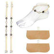 1 Pair High Heels Shoe Straps, Ankle Shoe Strap Band, Beige Flower