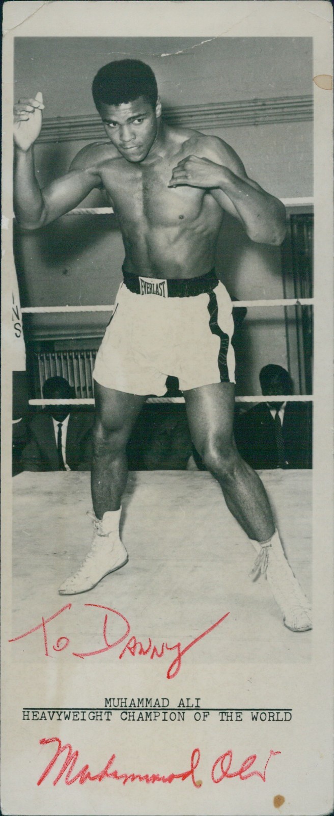 Muhammad Ali Signed Vintage 3.25x8 Matte Photo JSA Authenticated Personalized