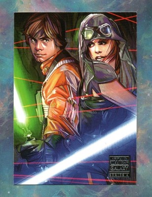 2009 Topps Star Wars Galaxy Series 4 BASE Card #47 TWO OF A KIND LUKE MARA JADE