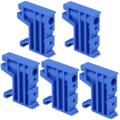 WITTKOWARE 5x Universal-Halterungen für 35mm DIN-Hutschiene, 2x Bohrungen 2,9mm, blau
