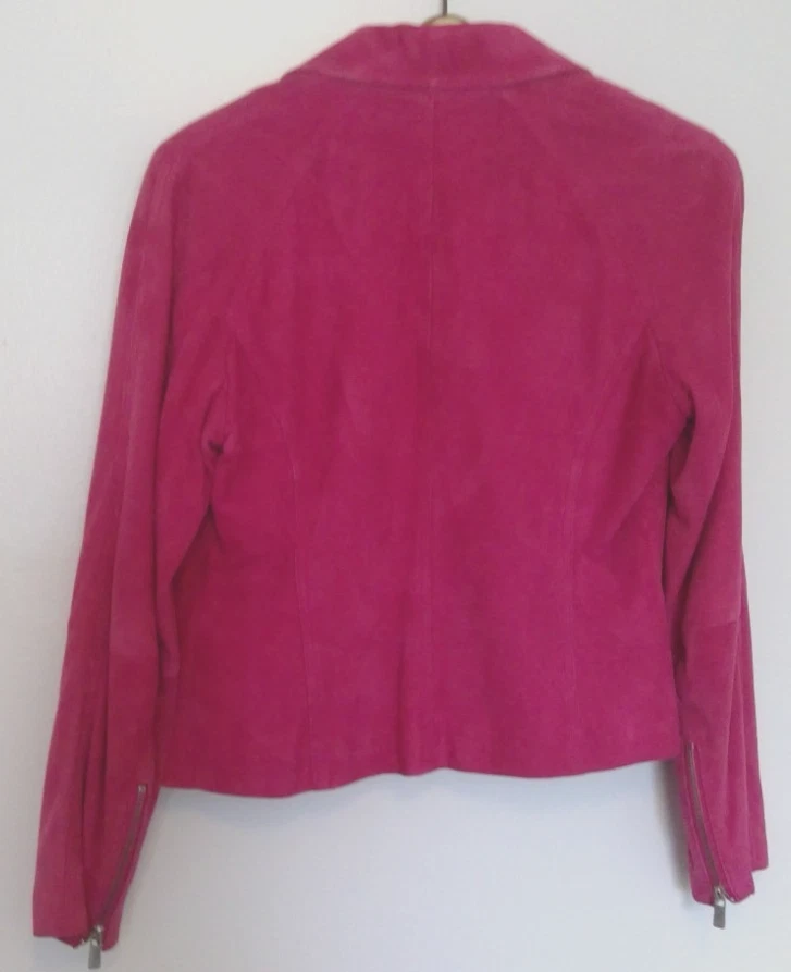 MICHAEL KORS 粉色麂皮绒短腰夹克 尺寸(S)内衬 状况良好 — 第 3/4 张图片