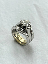 0.71ct Round Brilliant Diamond Engagement Ring EGL USA 14k Gold Three-Stone