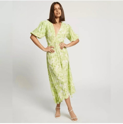 Faithful The Brand Vittoria Midi Roos Tie Dye Dress Anthropologie Size 6 New H16