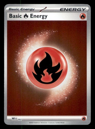 BASIC FIRE ENERGY 002 REVERSE HOLO MEGA EVOLUTION ENERGIES POKEMON NEAR MINT