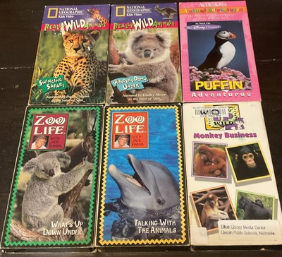 National Geographic Kids, Really Wild Animals, Zoo Life VHS Video Tapes Lot Of 6