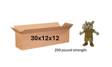 30" x 12" x 12" CARDBOARD BOX - 200 lb - SINGLE BOX - LONG