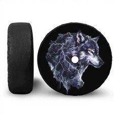 Spare Tire Cover w/ Camera Hole Wolf Design Jeep Wrangler RV SUV 4x4