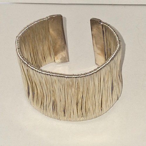 3pc Silver Tone Wire Set Bracelet, Ring and Dangle Earrings Ring Size 8 - Picture 2 of 11