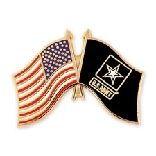 United States Flag with Army Flag 1 ¼ inch Lapel Pin P62460