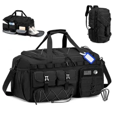 Gym Bags for Men with Shoe Compartment 60L Tactical Duffle Bag 3 in 1 Carry o...