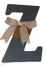 Handmade Letter Z Initial Wooded 18in Letter Grey Wall Or Door Hanging Decor