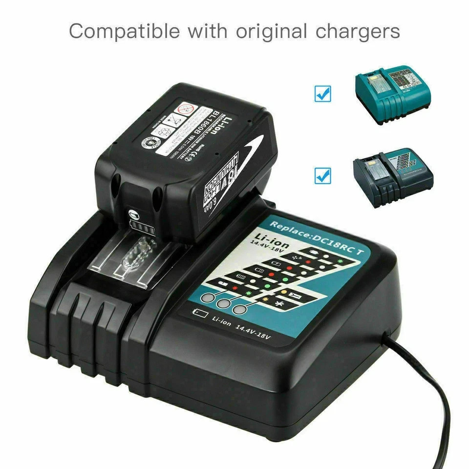 2-Pack 5.0Ah 18V Lithium-Ion Batteries For Makita BL1850B LXT Tools - Compatible Replacement