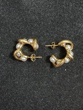 MISSOMA MOLTEN PEARL TWISTED MINI DOUBLE HOOP EARRINGSRegular price £109.00