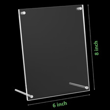 QR Code Signs, 6 X 8 Inch Clear QR Code Menu with Metal Stand, Cash App Acrylic