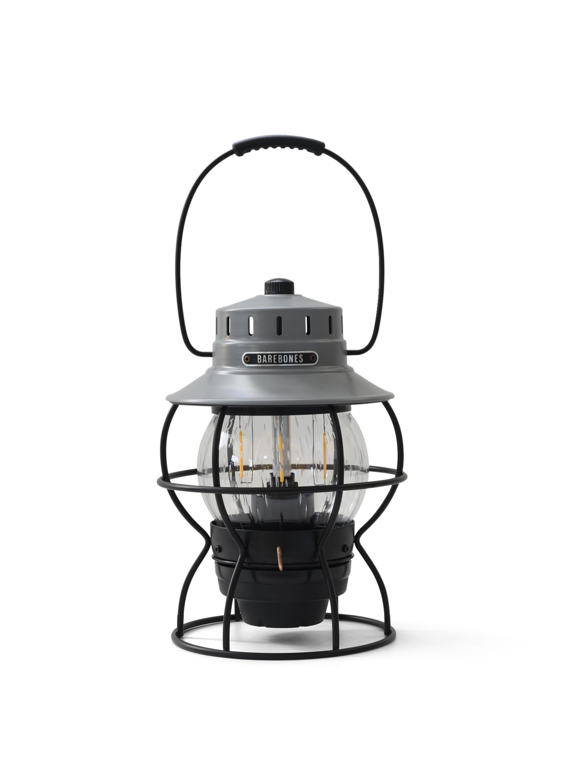 Railroad Lantern – State Gray, Vintage-Inspired LED Camping Lantern with Rech...