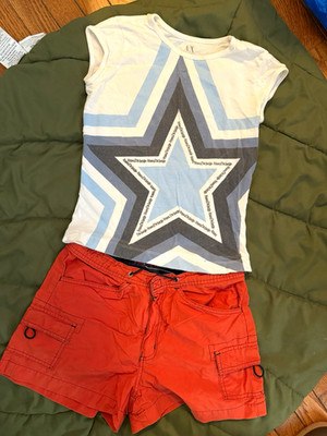 Y2K Armani Exchange A|X Star Graphic + PAL CO 2005 CARGO orange girl Size S