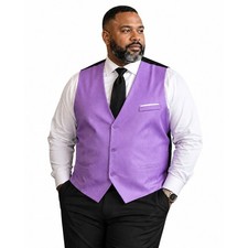 Men s Big Tall Waistcoat Vest Barry.Wang Lavender Size 2XL NWT