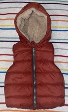 F&F baby boys Burnt Orange Puffer Jacket Gilet Body Warmer 0-3 months 