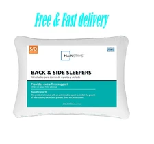 Extra Firm Back & Side Sleeper Bed Pillow, Standard/Queen, White- Antimicrobial