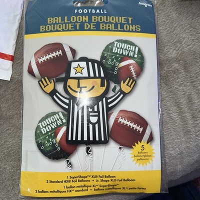 ANAGRAM #23956 Football Touch Down Referee Party Theme Foil Balloon Bouquet 5ct 