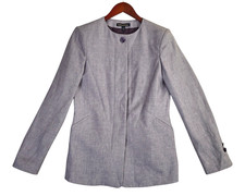 Brooks Brothers Loro Piana Blazer Jacket Purple Womens 8 Linen Wool Silk Italy