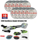WORKPRO 20V Cordless Angle Grinder Kit w/ 4.0Ah /10PK Metal Grinding Wheels