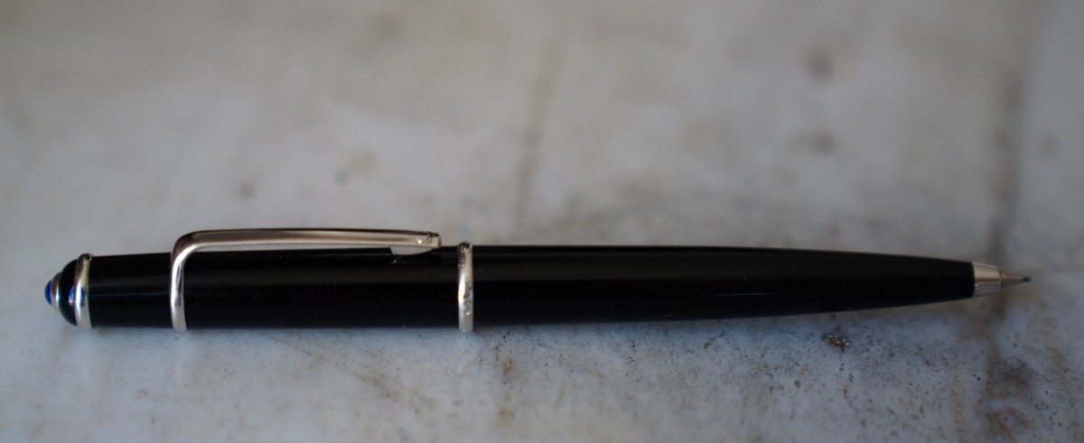 Magnificent Cartier Diabolo Black Resin Mechanical Pencil - Blue