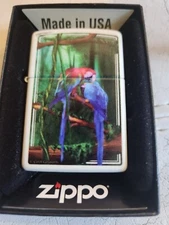 Zippo 1786 Sitting Parrots Design Red Matte Finish Lighter with Flint