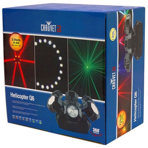 (2) Chauvet DJ Helicopter Q6 DMX Rotating Dance Floor Lights+Fog Machine+Lights - Picture 6 of 11